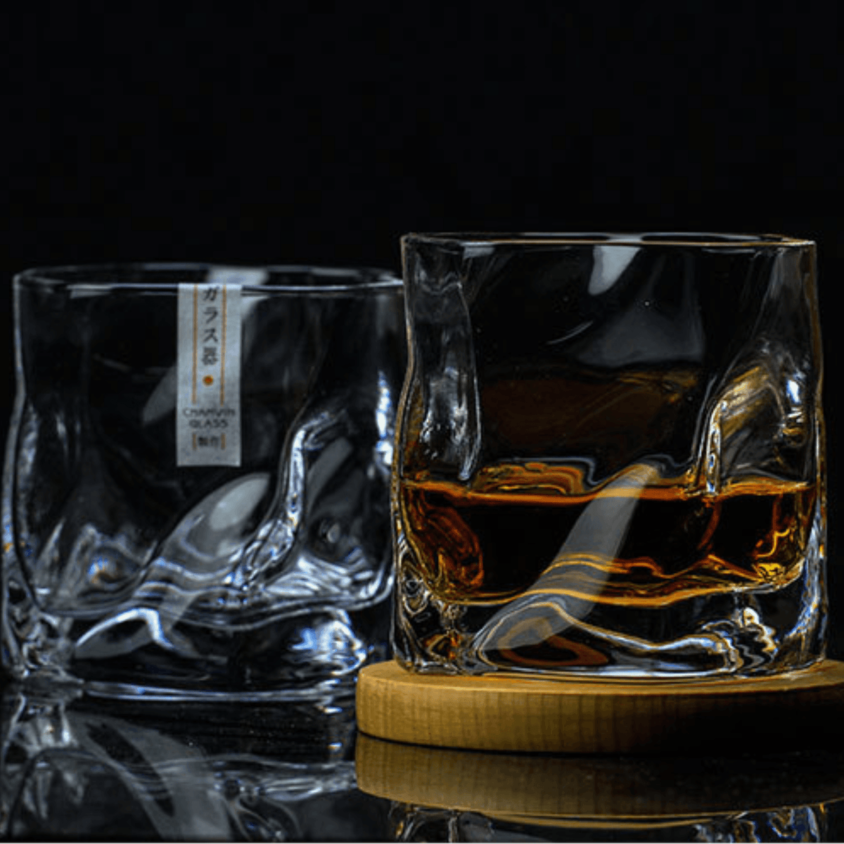 Vaso de whisky de cristal tallado a mano con patrón facetado tradicional para bar en casa | Thomler
