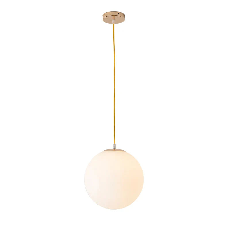 Frosted Glass Globe Hanging Light White Sphere Ceiling Fixture for Kitchen Island Dining Room Bedroom Adjustable Cord Modern Minimalist Desi | Thomler