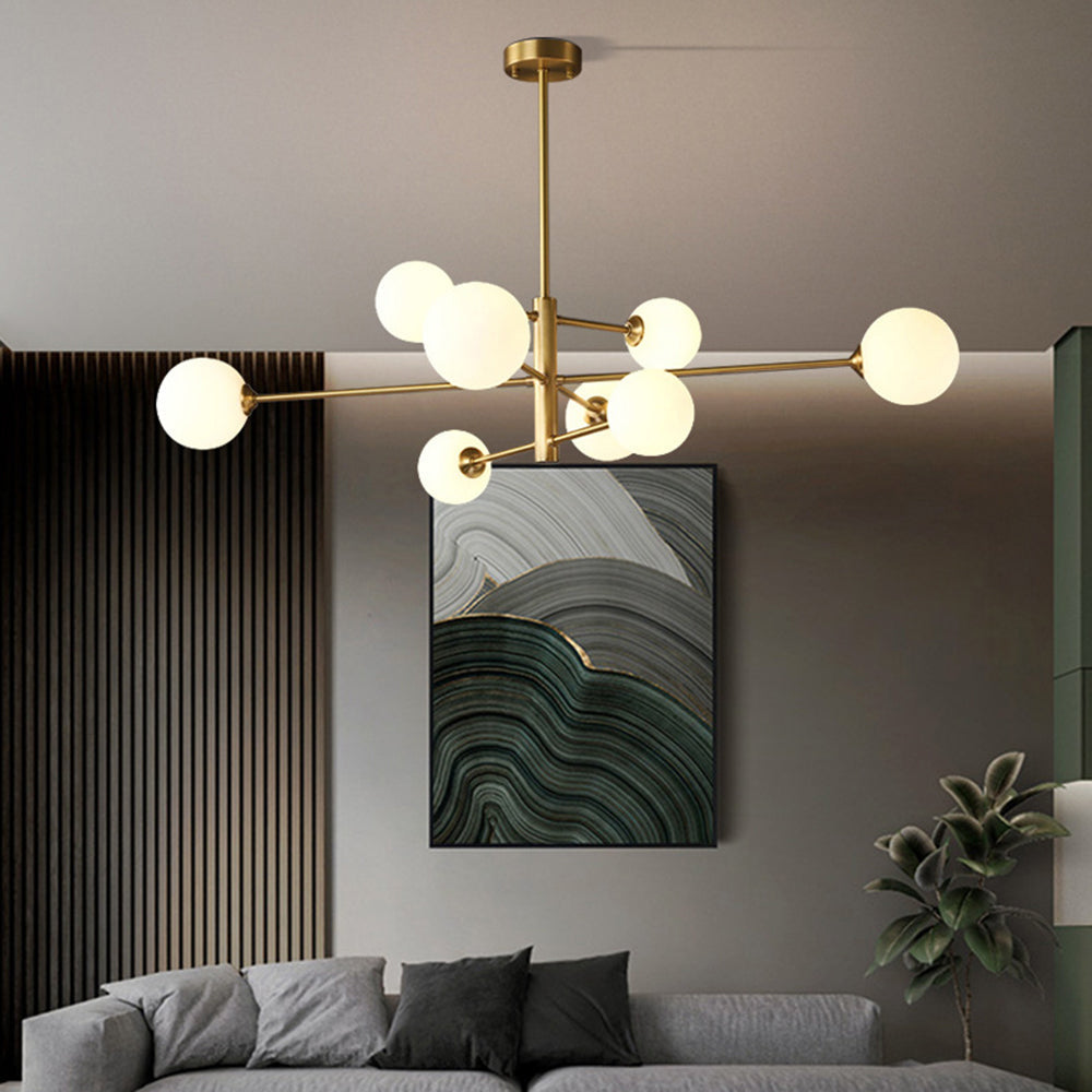 Multi-Globe Hanging Fixture with Adjustable Height for Dining Room & Living Room – Metal Frame with Glass Orbs – G9 LED Bulbs Included – 24 | Thomler