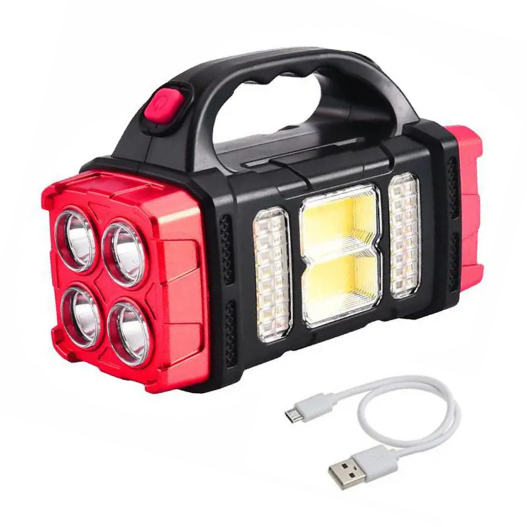 Solar LED Camping Lantern with Power Bank 6 in × 2.8 in Waterproof Emergency Light Strobe Mode Rechargeable Outdoor Torch for Hiking Roadsid | Thomler