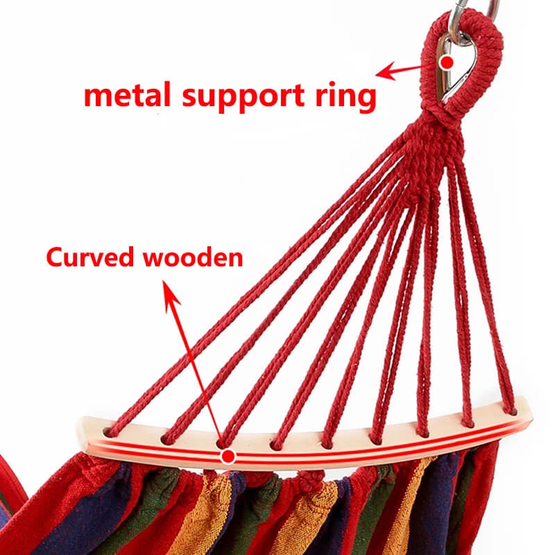 Cotton Blend Swing Hammock with Spreader Bar 102 in Total Length Red Blue for Backyard Patio Camping Outdoor Relaxation Adults Kids Portable | Thomler