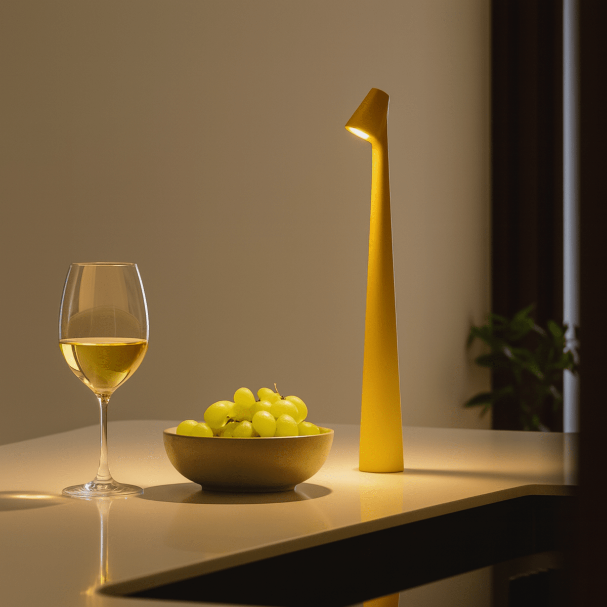 Wiederaufladbare LED-Akzentleuchte aus Metall, kabellos für drinnen und draußen, tragbare Beleuchtung, 14 x 45 cm, batteriebetriebene Tischleuchte für Terrassen