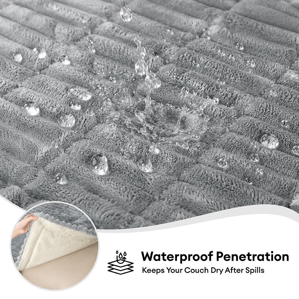 Plush Flannel Furniture Protector for Pets – Non-Slip Waterproof Sofa Throw for Dogs & Cats – Machine Washable Couch Shield