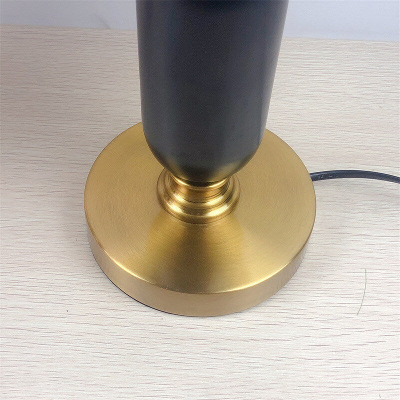Metal Desk Lamp with Pleated Shade 18 in Tall E12 Socket Plug-In for Bedroom Nightstand Office Study Living Room Reading Light Contemporary | Thomler