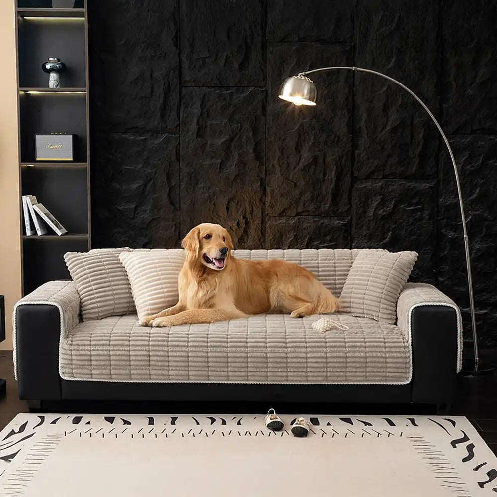 Quilted Furniture Protector with Moisture Barrier Non-Skid Backing for Couch Loveseat Chair Pet-Friendly Machine Washable Soft Flannel