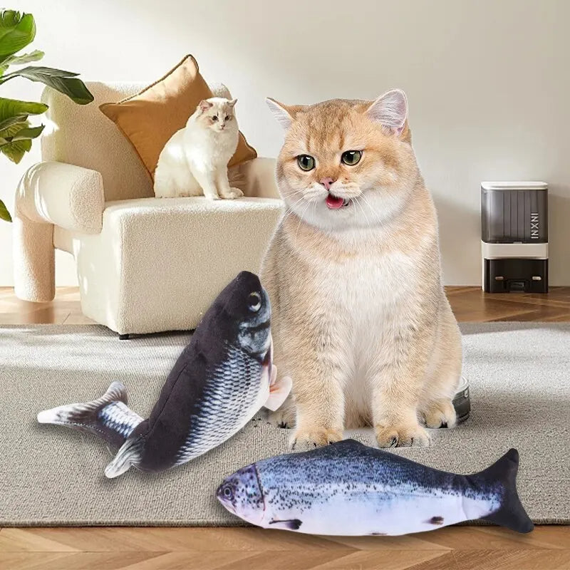 USB-oplaadbaar interactief kattenspeeltje vis