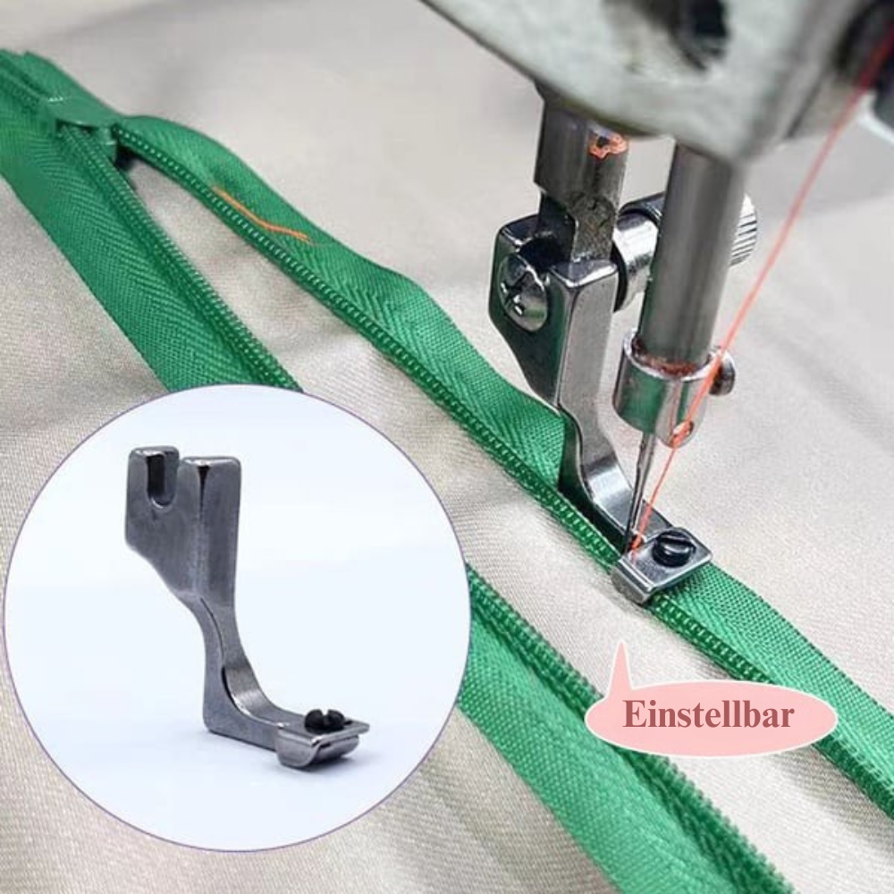 Adjustable Zipper Foot for Sewing Machines – Invisible Zip Presser Foot Attachment for Size 3 & 5 Zippers | Compatible with Most Home Models | Thomler