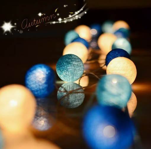Cotton Ball String Lights with Soft Woven Globes for Bedroom, Living Room & Party Decor – USB or Battery Powered Fairy Lights | Thomler