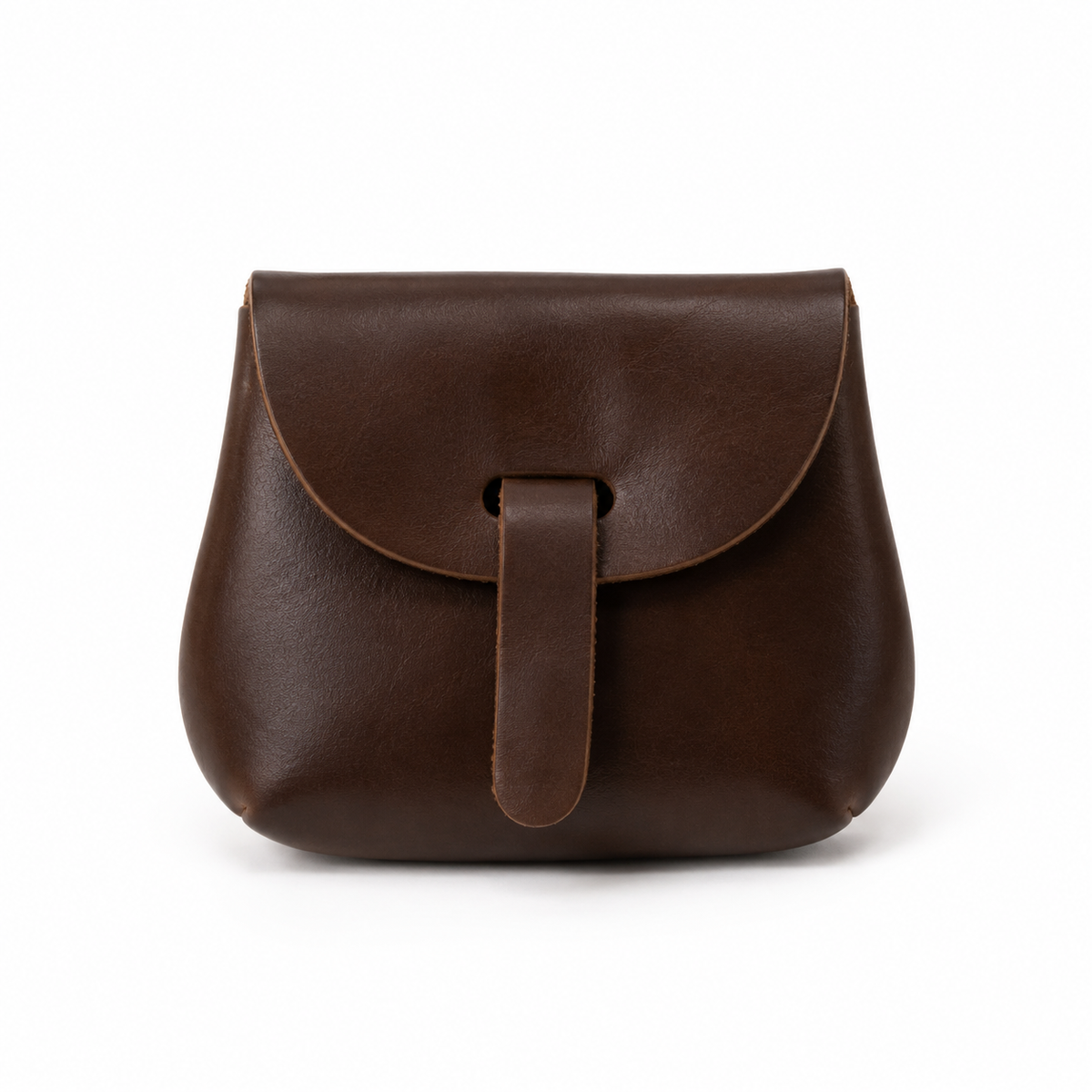 Monedero compacto de 4 pulgadas – Cuero vegano marrón