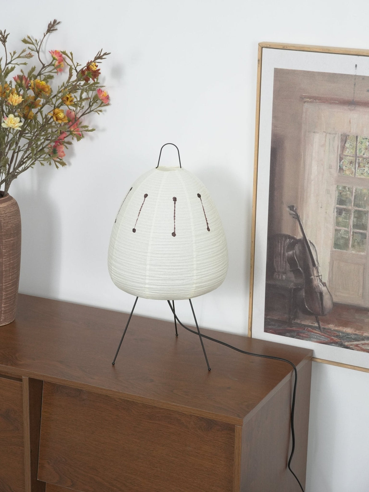 Lámpara de acento con pantalla de papel hecha a mano, 10 pulgadas de ancho, luz nocturna LED de brillo cálido para dormitorio, oficina, escritorio, rincón de lectura, estilo minimalista japonés