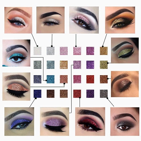 10-Color Glitter Eyeshadow Palette Shimmer Mineral Makeup for Parties Weddings Everyday Looks Highly Pigmented Long-Lasting Eye Shadow | Thomler