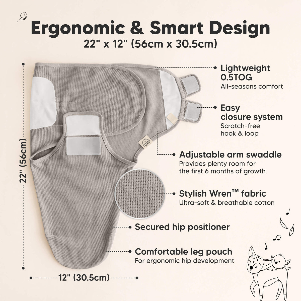 3-Pack Waffle Knit Swaddle Wraps
