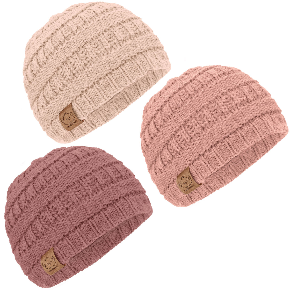 3-Pack Stretchy Baby Beanies