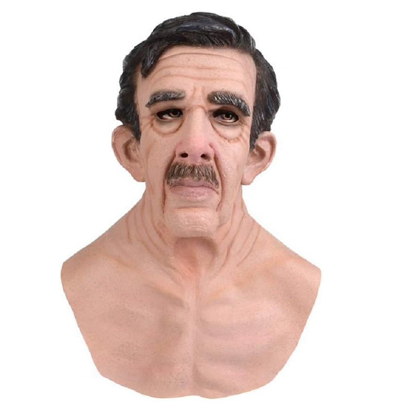 Vollgesichtsmaske für Erwachsene – Kostüm-Kopfbedeckung aus Naturlatex für Halloween, Theater & Cosplay-Events