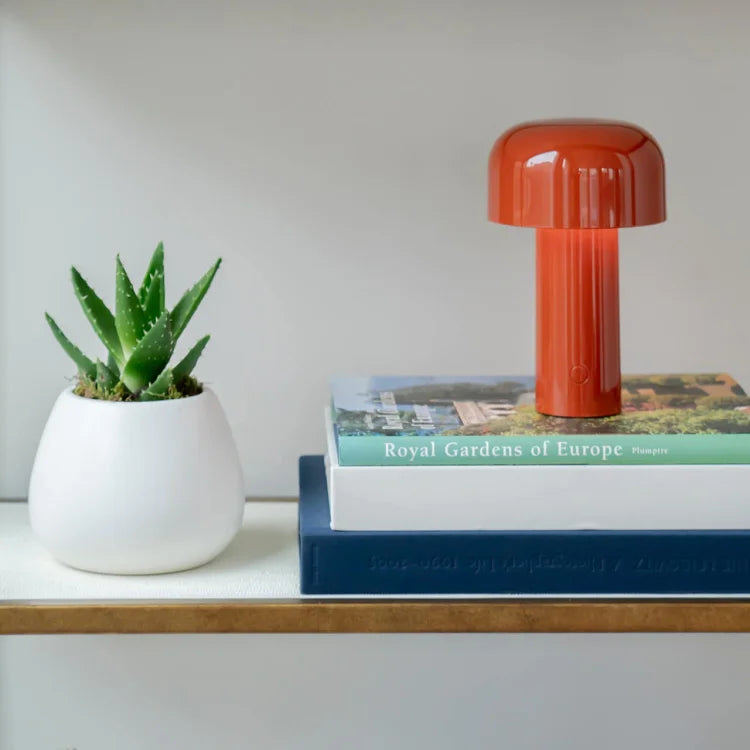 Rechargeable LED Mushroom Desk Lamp 8.3 in Cordless Touch Dimmer Warm White Portable Nightstand Light for Bedroom Living Room Patio Outdoor | Thomler