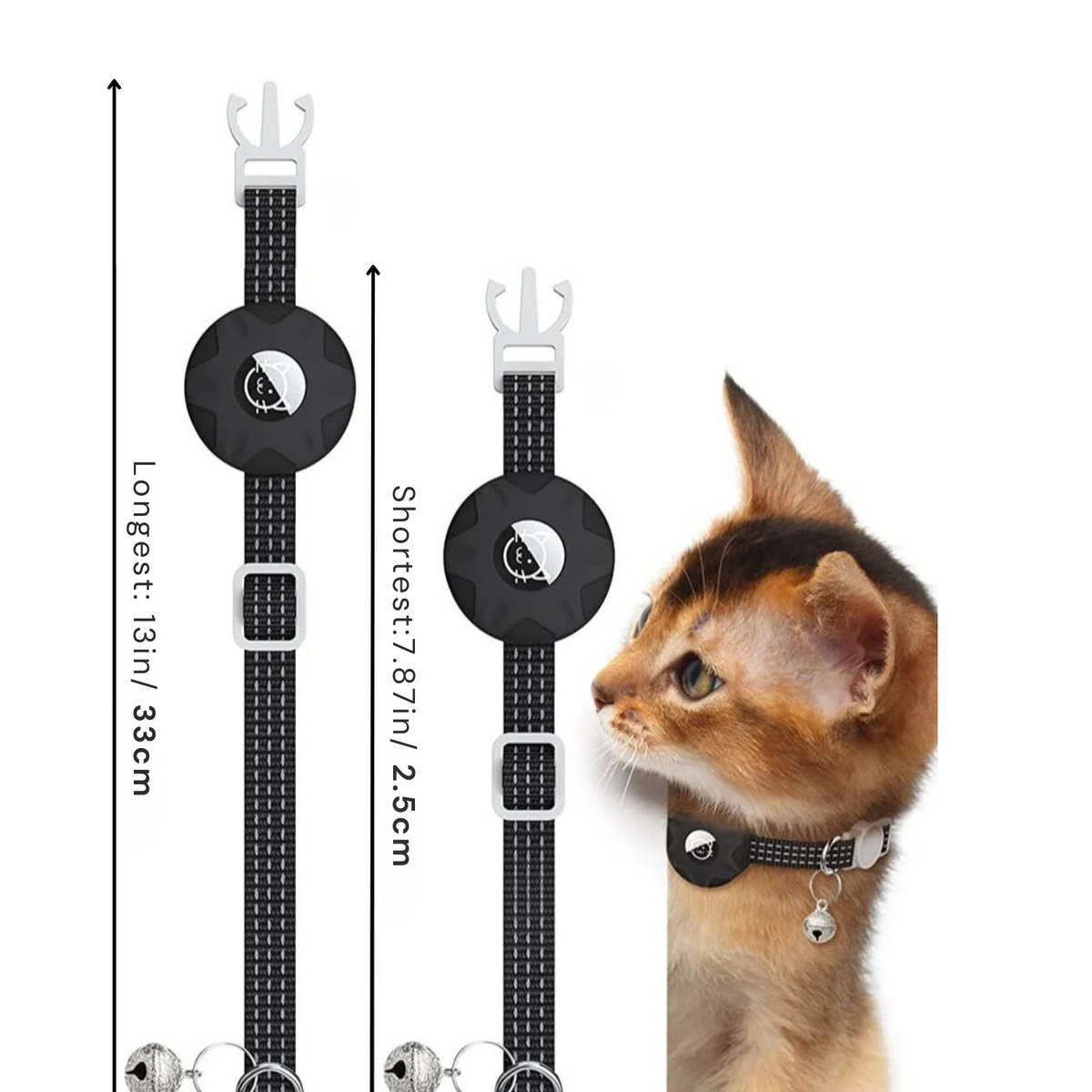 Pet Location Tracker Collar for Dogs & Cats with Android Network Connectivity and Reflective Safety Band