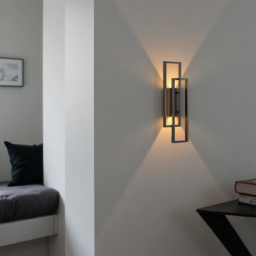Modern Linear LED Wall Sconce 16 in Matte Black Aluminum for Hallways Bedrooms Living Rooms 3000K Warm Accent Light | Thomler