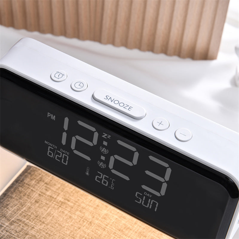 Bedside Lamp with Wireless Charging Station and Alarm Clock Display LED Nightstand Light Touch Dimmer for Bedroom Nightstand Qi Phone Charge | Thomler