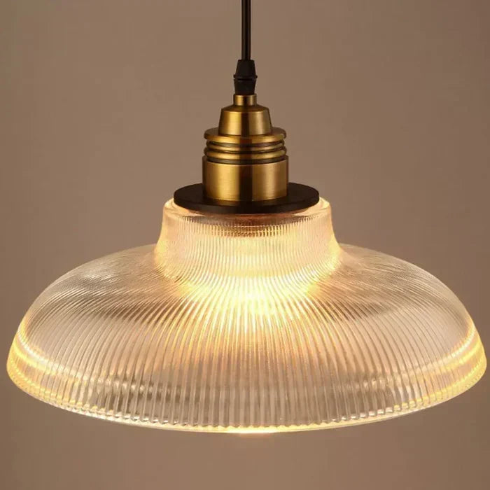 Glass Pendant Light Fixture with Metal Frame – Modern Hanging Lamp for Dining Room, Living Room & Bedroom