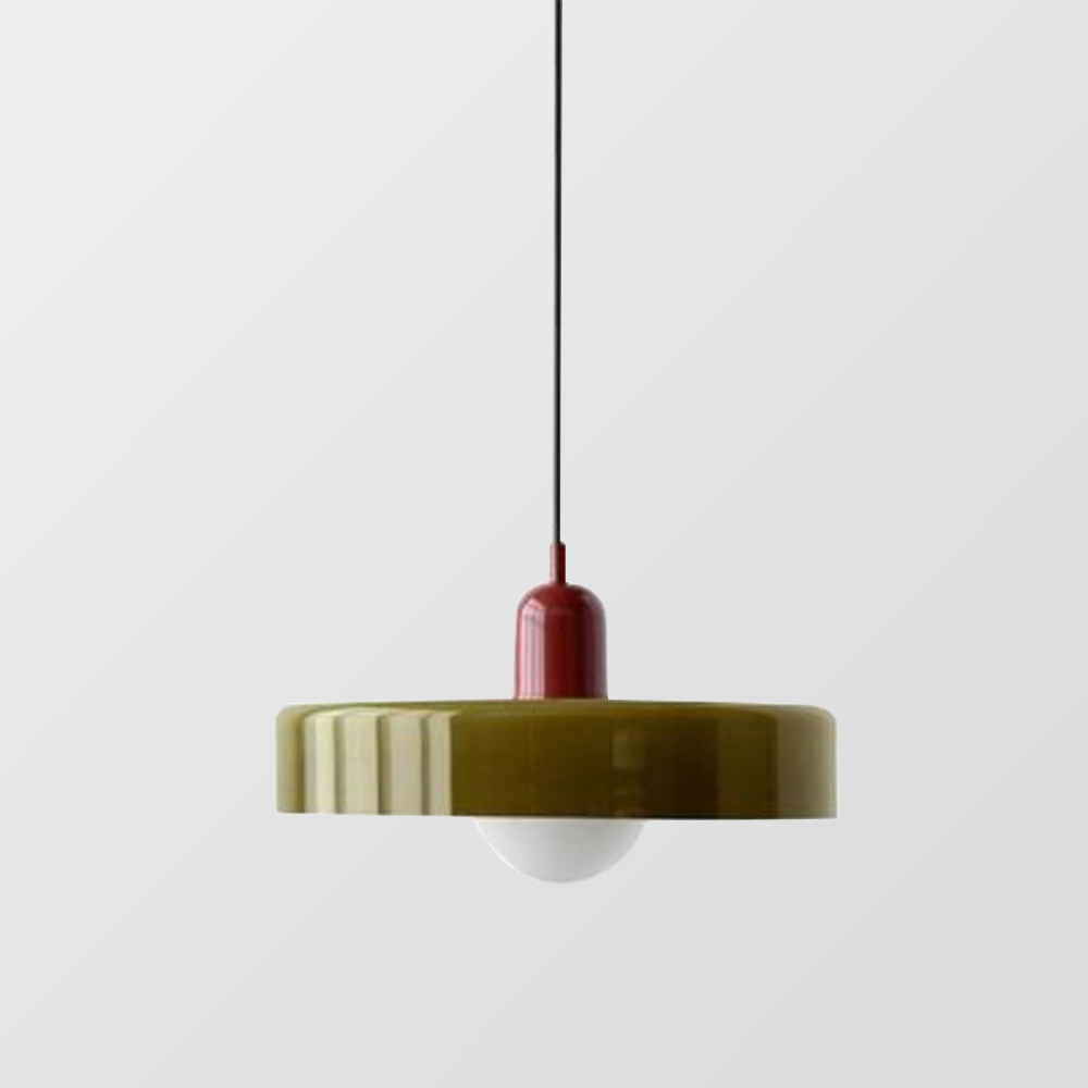 Handcrafted Art Glass Dome Pendant Light, Adjustable Modern Hanging Fixture for Dining Room Kitchen Island Living Room | Thomler