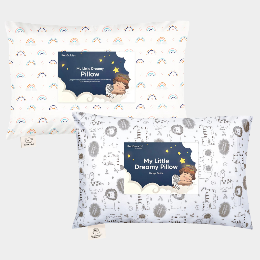 2-Pack Toddler Pillow (Rainbow & Safari Prints)