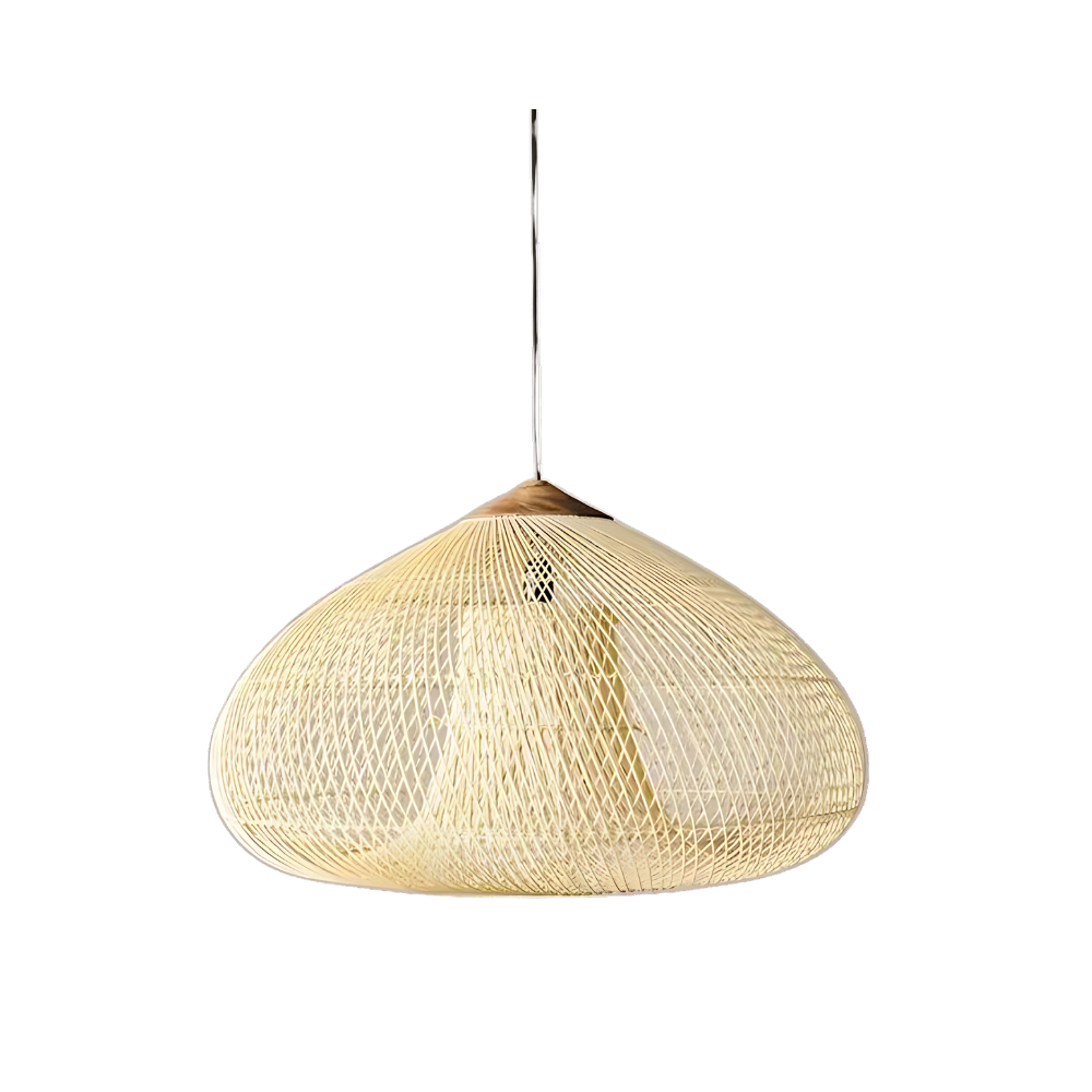 Gevlochten rotan plafondlamp E26 natuurlijke boho hanglamp voor eetkamer, keukeneiland, slaapkamer, sfeerverlichting, handgemaakt organisch textuur | Thomler