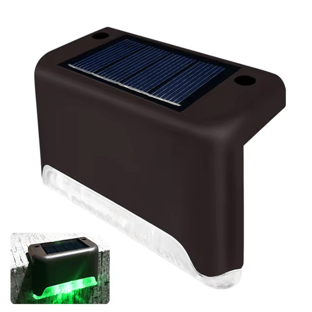 Solar terrasverlichting voor buiten, waterdichte led-trapverlichting voor terras, trap, schutting, pad en tuin, draadloze wandmontage, warm licht, 5-pack