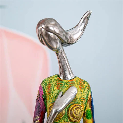 Resin Figurine Statue for Shelves Tabletop Display Home Decor Accent Piece Modern Contemporary Art Object for Living Room Bedroom Office | Thomler
