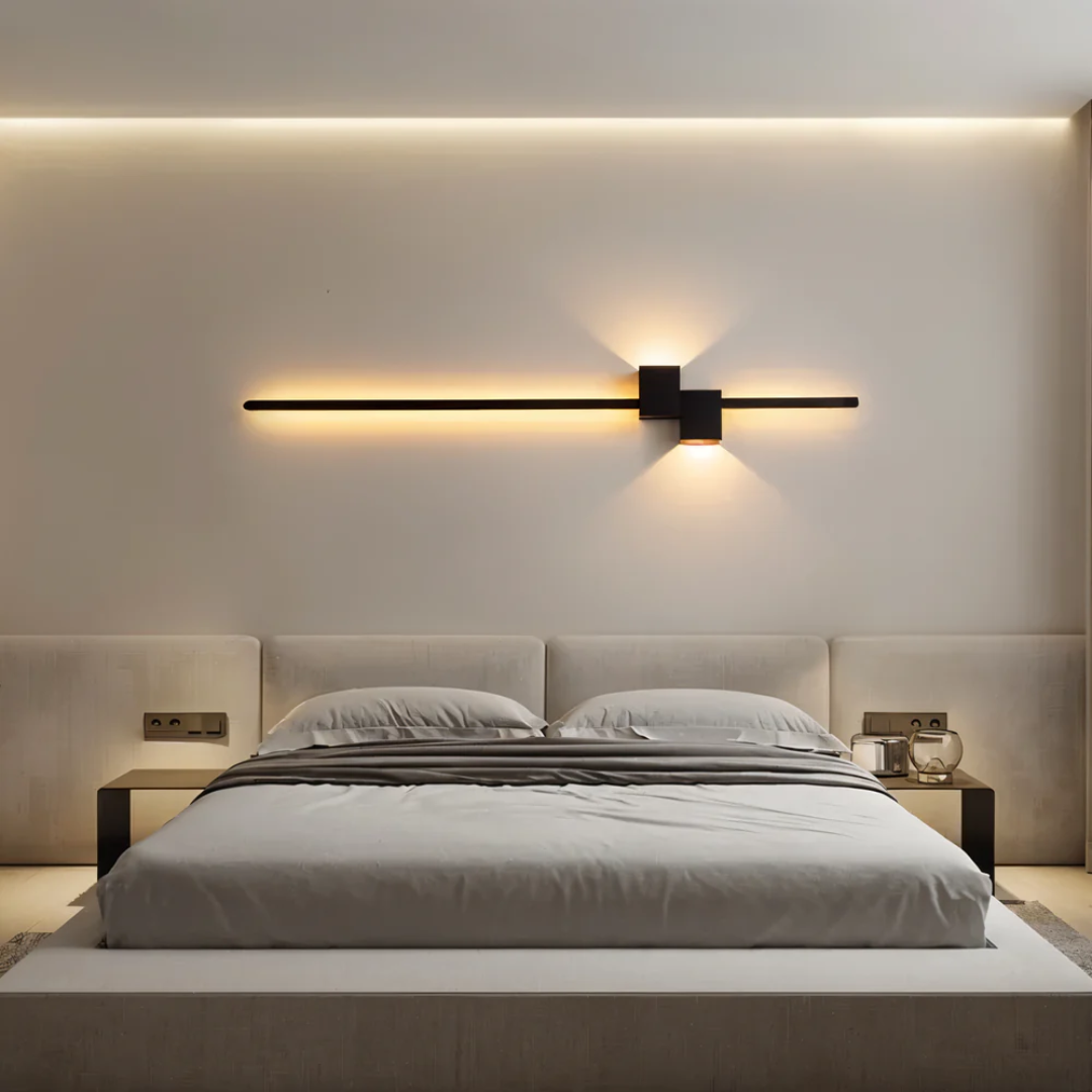 Linear LED Sconce 24 Inch Aluminum Up Down Light for Bedroom Hallway Living Room Modern Indoor Fixture Black White Gold 3000K | Thomler