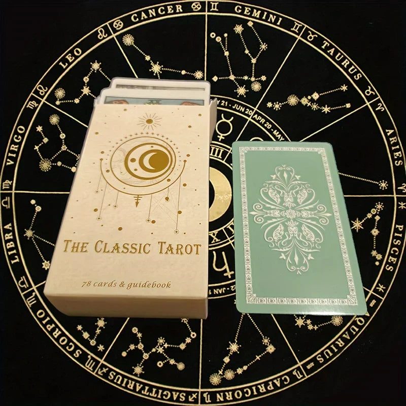 Classic Tarot Card Deck 78-Card Set for Divination and Spiritual Guidance | Complete Reading Kit with Instruction Booklet | Thomler