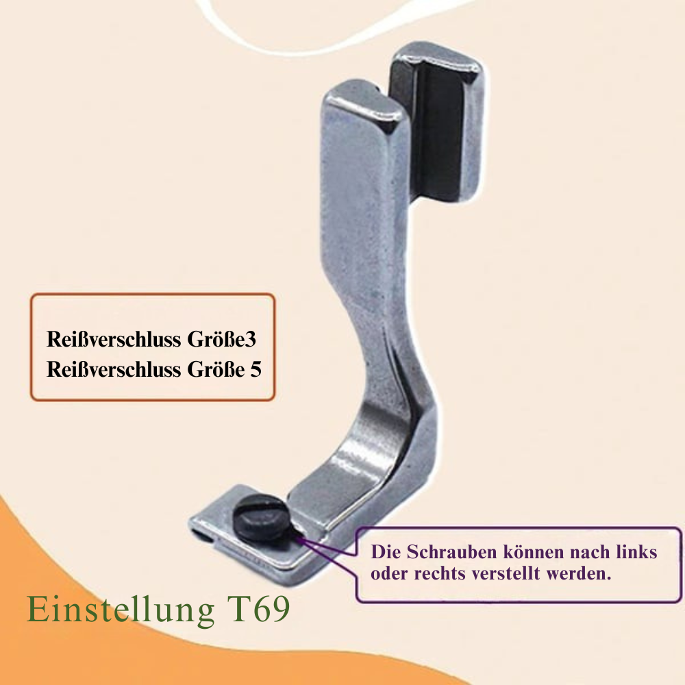Adjustable Zipper Foot for Sewing Machines – Invisible Zip Presser Foot Attachment for Size 3 & 5 Zippers | Compatible with Most Home Models | Thomler