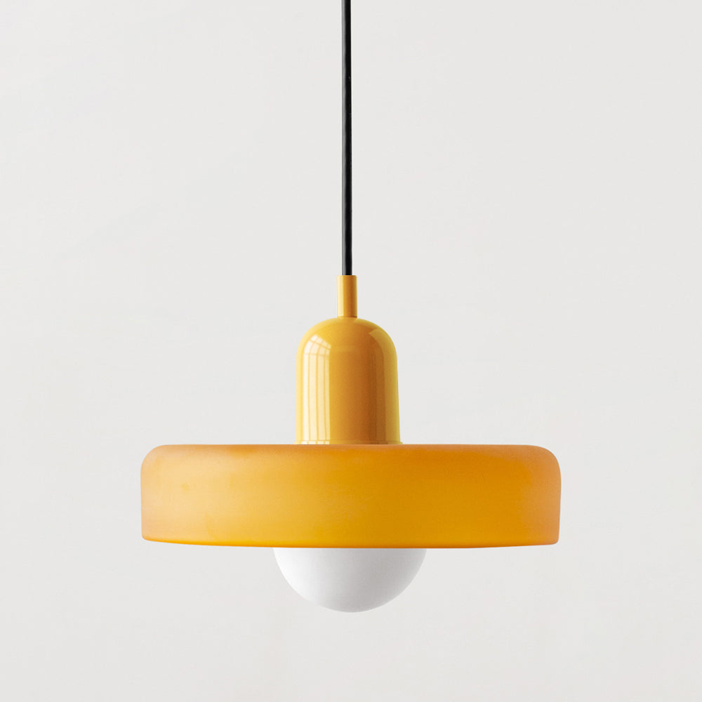 Colored Glass Pendant Light with Adjustable Cord for Dining Room & Living Room – Mid-Century Modern Geometric Hanging Fixture | Thomler