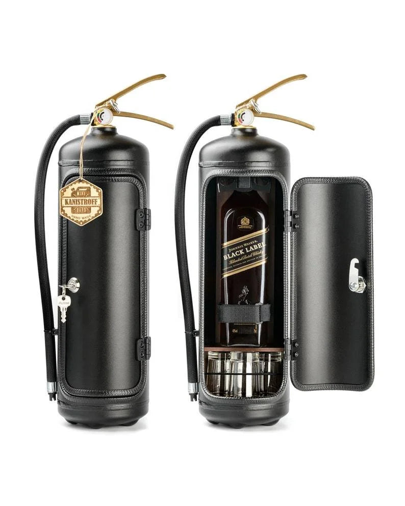 Disguised Fire Extinguisher Liquor Cabinet for Man Cave & Home Bar | Hidden Bottle Storage Container with Accessories | Thomler