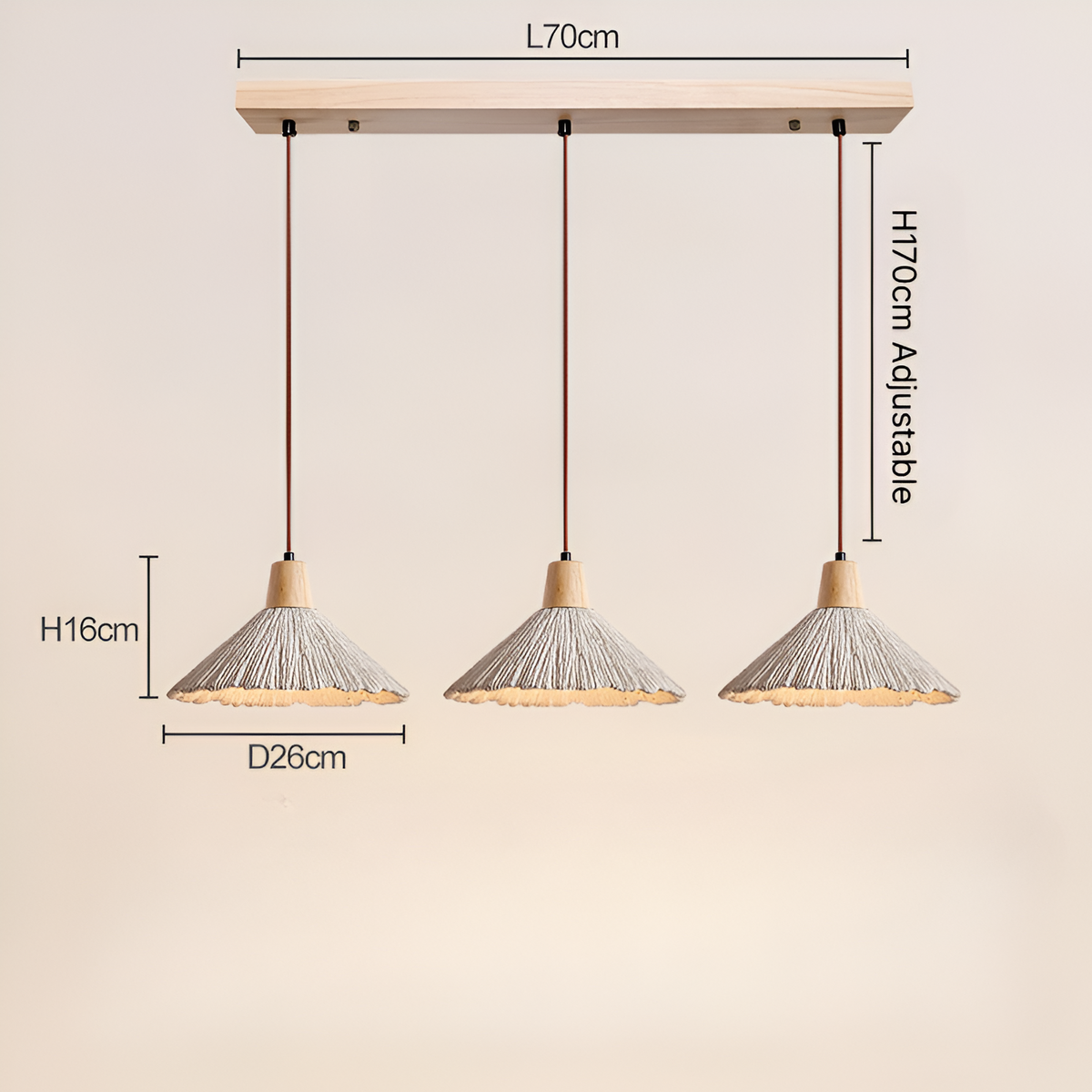 Crème-kleurige betonnen hanglamp 14 inch sculpturale keukeneiland pendellamp koepellamp bedraad moderne boerderij eetkamer plafondlamp | Thomler