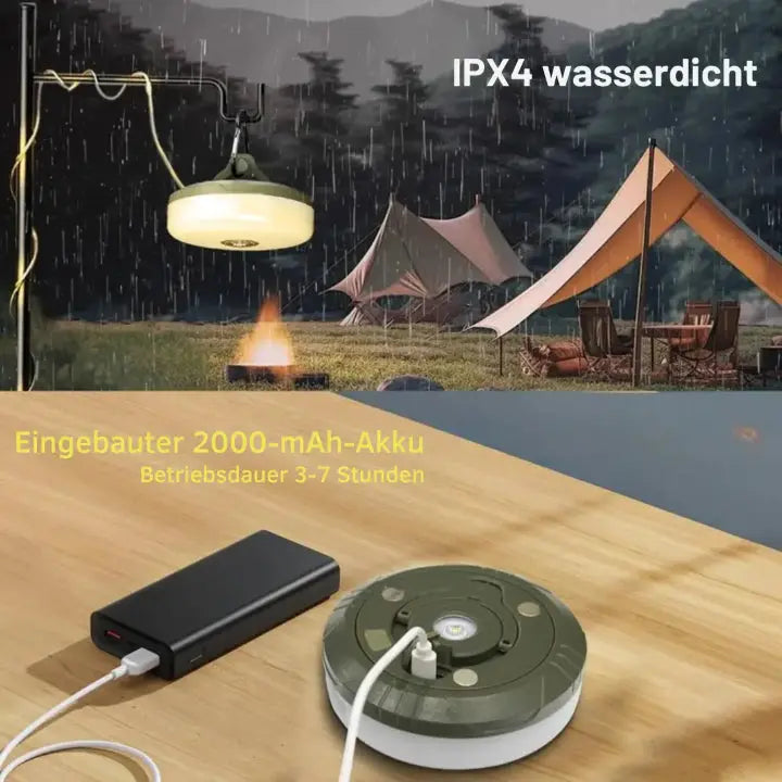 Rechargeable LED Camping Lantern with RGB String Lights and Power Bank Function for Outdoor Adventures | Thomler