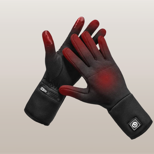 Rechargeable Heated Winter Gloves with Touchscreen Fingertips & Reflective Safety Strips for Cold Weather