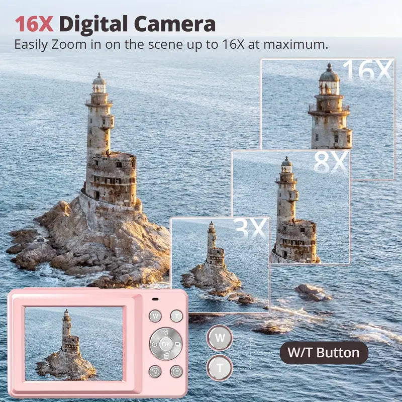 Retro Point-and-Shoot Camera with 1080p Recording & Large Display Screen for Snapshots, Events, Vacations | Thomler