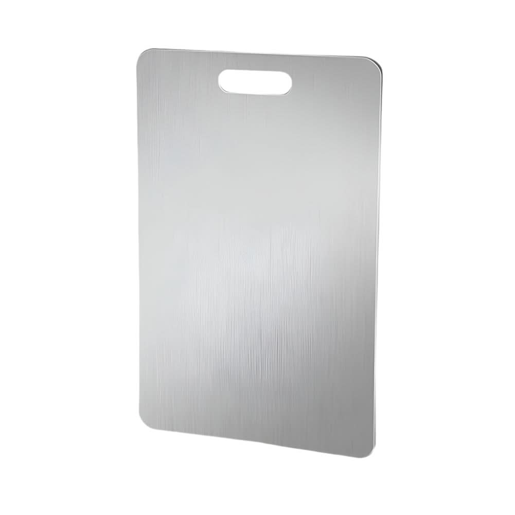 Tabla de preparación de cocina de acero 13.8×9.8 pulg. Superficie no porosa resistente a las bacterias, bandeja rodante para cortar y servir para verduras, carne, masa, queso Mul | Thomler