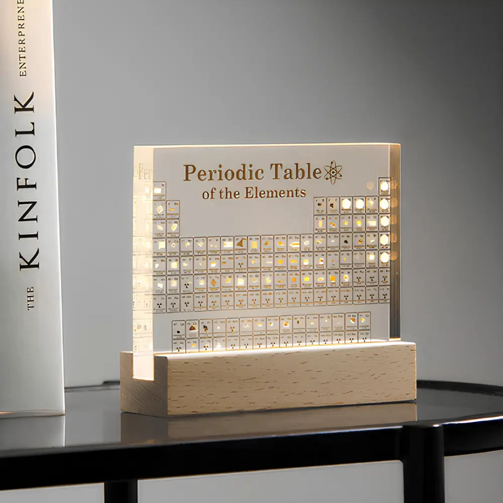 Acrylic Chemistry Element Cube with 83 Real Specimens for STEM Learning Desk Decoration Home Office Lab Classroom | Thomler