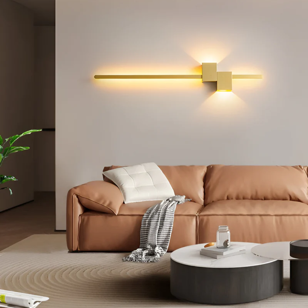 Linear LED Sconce 24 Inch Aluminum Up Down Light for Bedroom Hallway Living Room Modern Indoor Fixture Black White Gold 3000K | Thomler