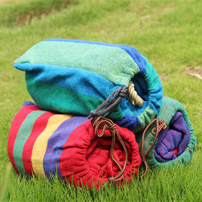 Cotton Blend Swing Hammock with Spreader Bar 102 in Total Length Red Blue for Backyard Patio Camping Outdoor Relaxation Adults Kids Portable | Thomler