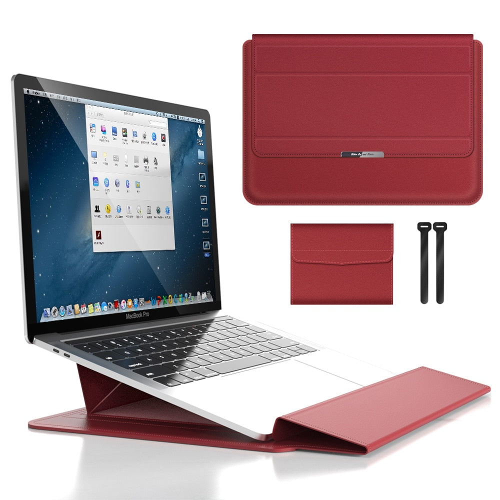 Convertible Notebook Case with Adjustable Angle Riser 11-16 Inch Slim Carrying Pouch Workspace Organizer for Remote Workers Students | Thomler