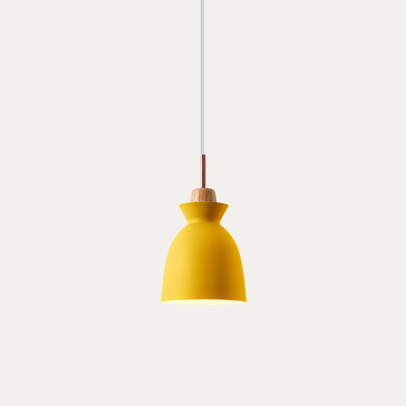 Lámpara colgante de madera de 11 pulgadas con casquillo E27, lámpara de techo nórdica moderna para dormitorio, sala de estar, comedor, isla de cocina, vestíbulo y pasillo | Thomler