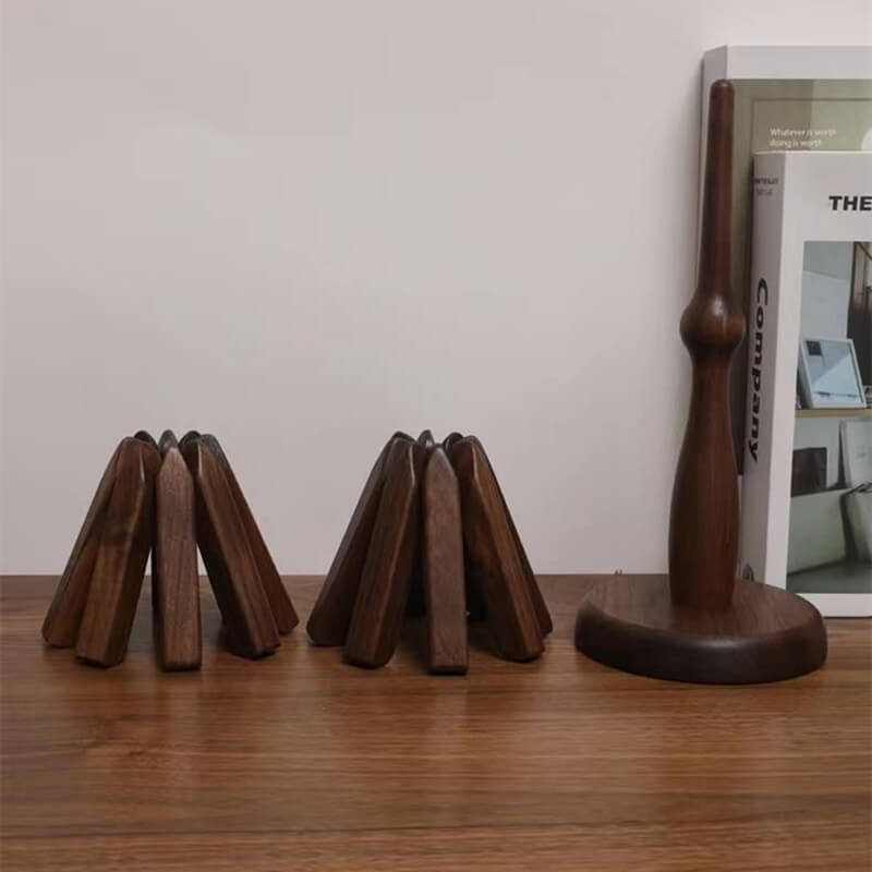 Wooden Heat Protector for Hot Pans & Pots — Walnut Folding Stand with Tree-Inspired Shape for Kitchen Tables, Countertops & Dining Rooms | Thomler