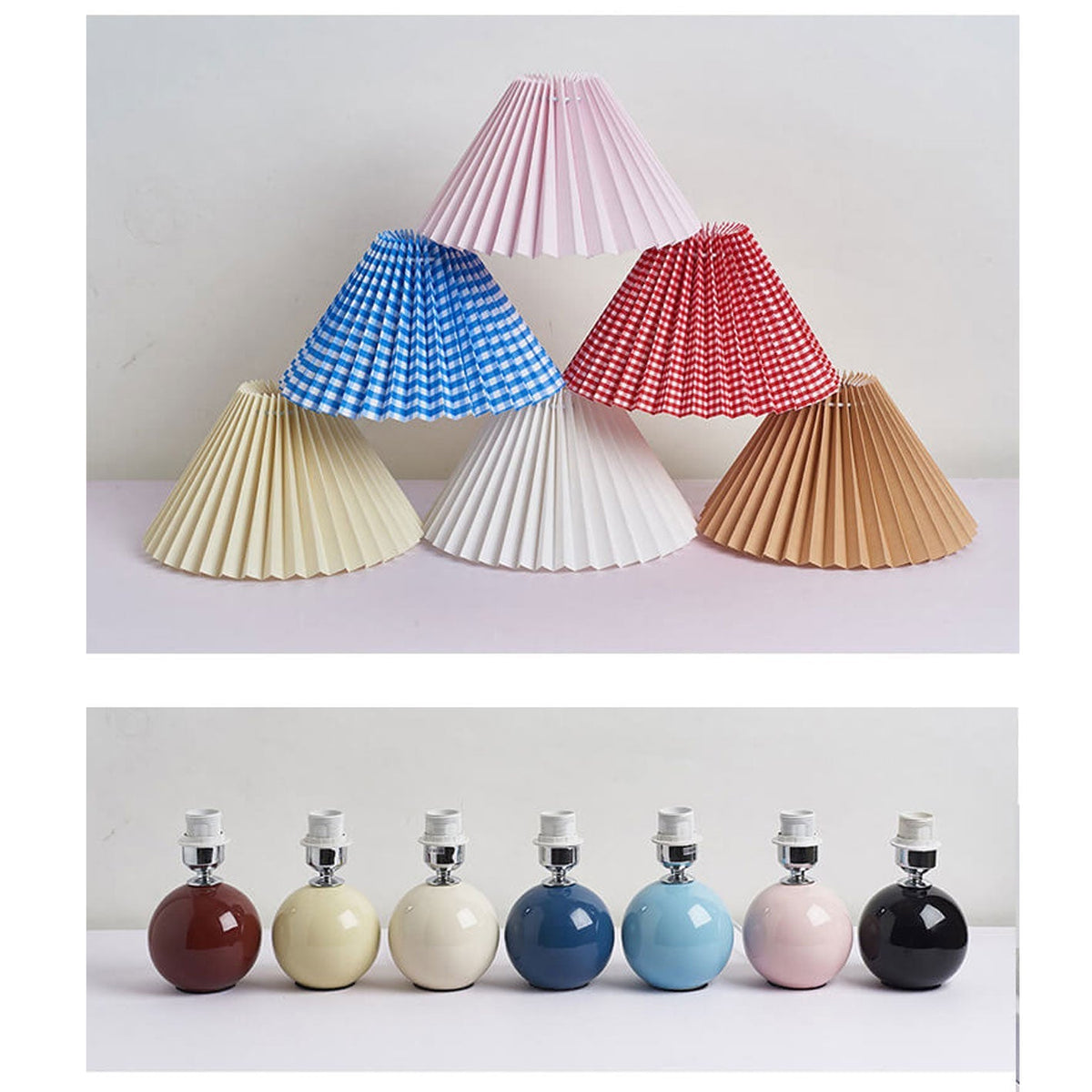 Ceramic Accent Lamp with Fabric Shade 11x9.5 in E26 Socket for Nightstand Desk Study Room Reading Light Modern Home Decor | Thomler