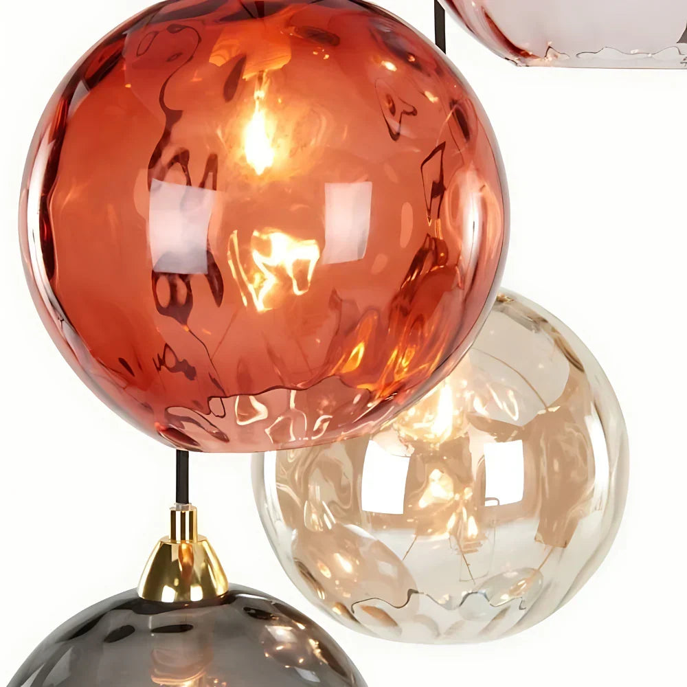 Getextureerde glazen hanglamp 7,9 inch, verlichting voor kookeiland in de eetkamer, in hoogte verstelbare moderne bolvormige pendellamp, minimalistische plafondlamp voor K | Thomler