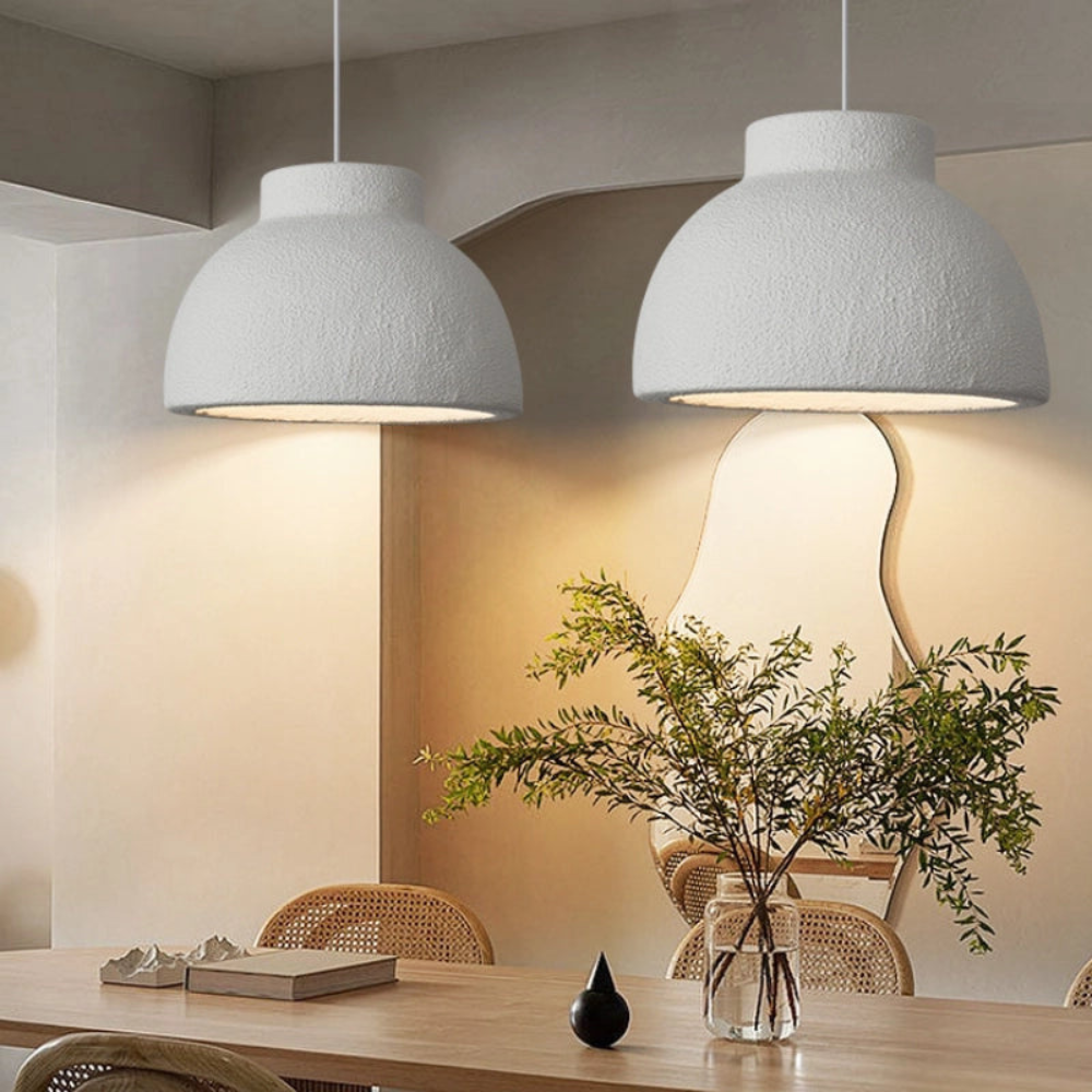 Koepel Plafonnière 15 of 23 inch Witte Polystyreen Kap voor Eetkamer Keukeneiland Slaapkamer Verstelbaar Snoer E26 Fitting Modern Mini | Thomler