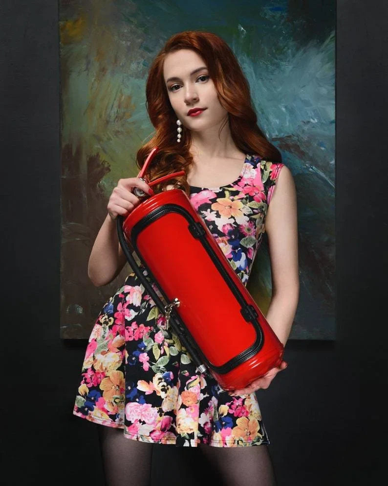 Disguised Fire Extinguisher Liquor Cabinet for Man Cave & Home Bar | Hidden Bottle Storage Container with Accessories | Thomler