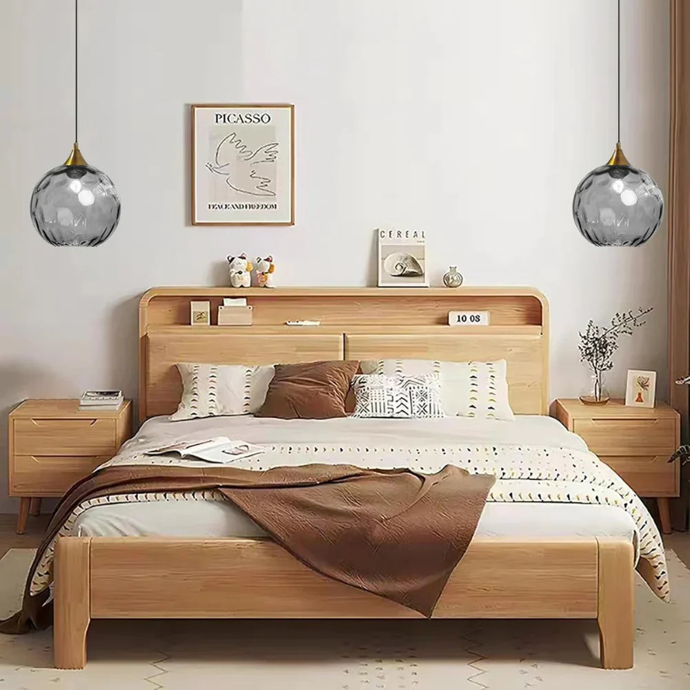 Getextureerde glazen hanglamp 7,9 inch, verlichting voor kookeiland in de eetkamer, in hoogte verstelbare moderne bolvormige pendellamp, minimalistische plafondlamp voor K | Thomler