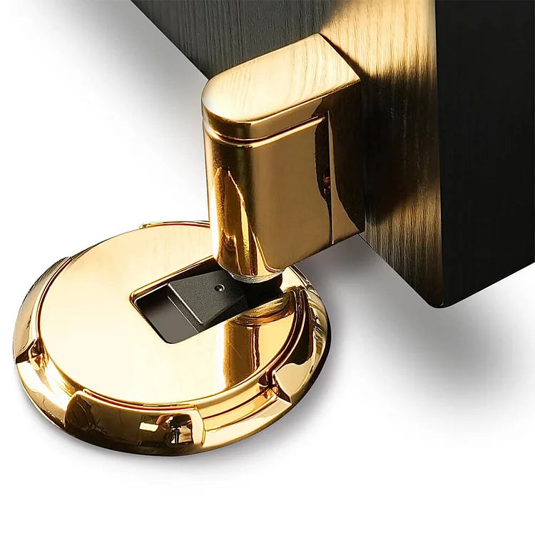 Floor-Mount Push-Lock Door Holder | Zinc Alloy Stopper for Living Room Office Bedroom Hallway | Non-Magnetic Release Mechanism | Thomler